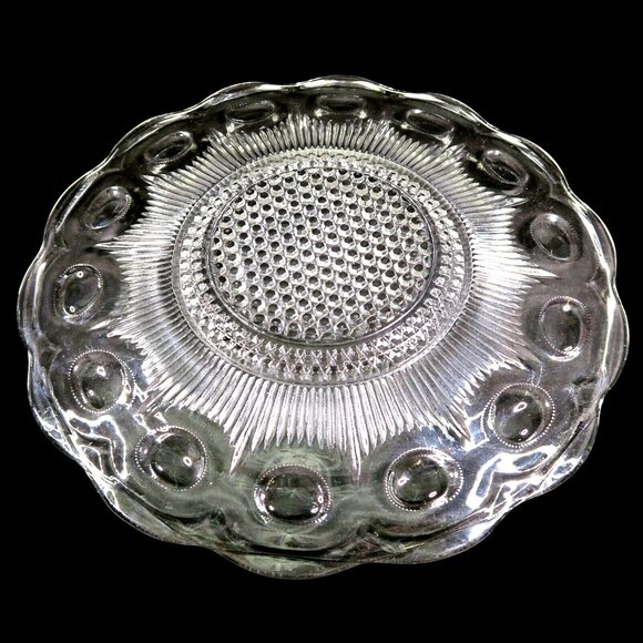 Vintage US Glass Dinner Plate – Manhattan Pattern, Clear, Antique 1902–1919 - Picture 4 of 4